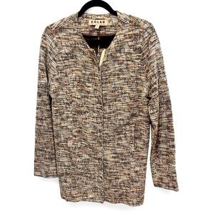 Dolan Anthropologie Leopard Tweed Longline Full Zip Jacket size Medium